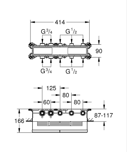 3 vanalı termostatik gizli montaj kutusu - 5
