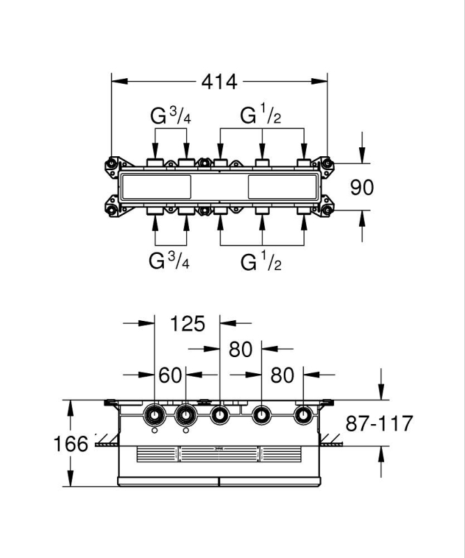 3 vanalı termostatik gizli montaj kutusu - 5