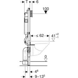 Asma klozet için Geberit Duofix elemanı, 112 cm, Sigma 12 cm gömme rezervuar ile - 4