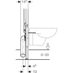Asma klozet için Geberit Duofix elemanı, 114 cm, Sigma 8 cm gömme rezervuar ile - 3
