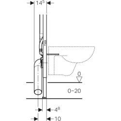 Asma klozet için Geberit Duofix elemanı, 114 cm, Sigma 8 cm gömme rezervuar ile - 3