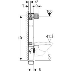 Asma klozet için Geberit Kombifix elemanı, 106 cm, Omega 12 cm gömme rezervuar ile - 4