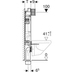 Asma klozet için Geberit Kombifix elemanı, 108 cm, Sigma 12 cm gömme rezervuar ile, destek ayakları ile - 4