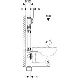 Asma klozet için Geberit Kombifix elemanı, 109 cm, Sigma 8 cm gömme rezervuar ile - 4