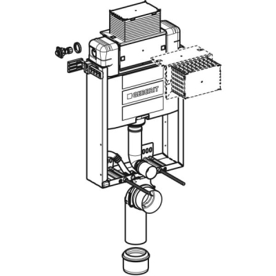 Asma klozet için Geberit Kombifix elemanı, 98 cm, Omega 12 cm gömme rezervuar ile - 2