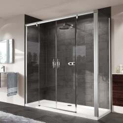 Aura Sürgülü Çift Kapılı İki Duvar Arası Cam Duşakabin - HÜPPE