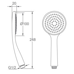 Bocchi AIR2 100R El Duşu 1F Krom 5500 0010 - 2