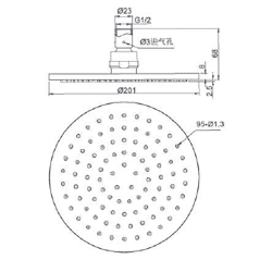 Bocchi AIR2 200R Tepe Duşu, ø200 mm Mat Siyah - 2