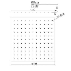 Bocchi AIR2 400S Tepe Duşu, 400x400 mm - 2