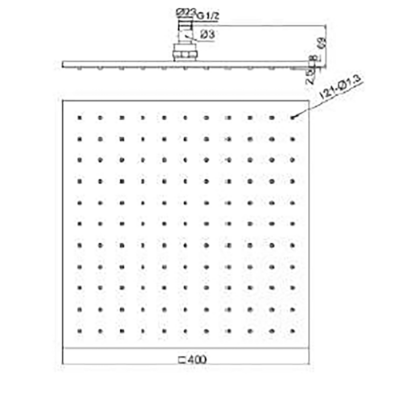 Bocchi AIR2 400S Tepe Duşu, 400x400 mm - 2