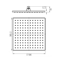 Bocchi AIR2 Tepe Duşu Kare 30 cm Krom 5860 0004 - 3