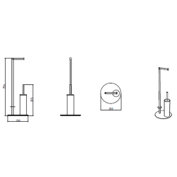 Bocchi Ayaklı Tuvalet Kağıtlık ve Fırçalık Krom - 2