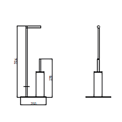 Bocchi Ayaklı Tuvalet Kağıtlık ve Fırçalık Siyah - 2