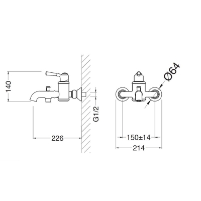 Bocchi Burlington Banyo Bataryası ve El Duşu Saten Nikel 1004 0030 BN - 2