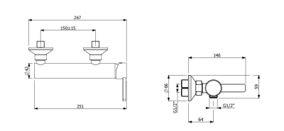Bocchi Canyon Tek Kollu Duş Bataryası Krom 1014 0022 - 2