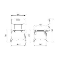 Bocchi Comfort Bedensel Engelli Duş Sandalyesi Beyaz CC-DRV-005 - 2