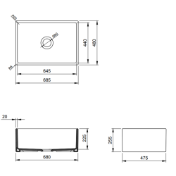 Bocchi Contempo 68 cm Mutfak Eviyesi Mat Gri - 2