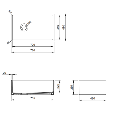 Bocchi Contempo 76 cm Mutfak Eviyesi Mat Antrasit - 2