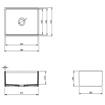 Bocchi Contempo Step Rim 70 cm Mutfak Eviyesi Mat Antrasit - 2