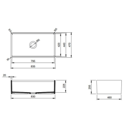 Bocchi Contempo Step Rim 84 cm Mutfak Eviyesi Mat Antrasit - 2