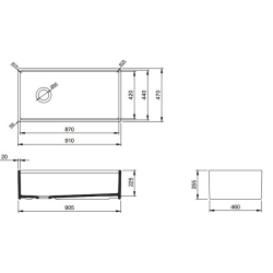 Bocchi Contempo Step Rim 91 cm Mutfak Eviyesi Mat Antrasit - 2