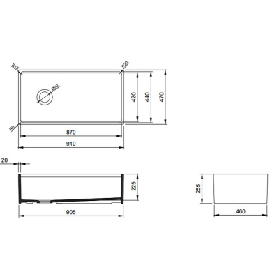 Bocchi Contempo Step Rim 91 cm Mutfak Eviyesi Parlak Bisküvi - 2