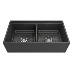 Bocchi Contempo Step Rim Çift Gözlü Eviye 91 Cm Mat Antrasit 1348-020-0120 - 2