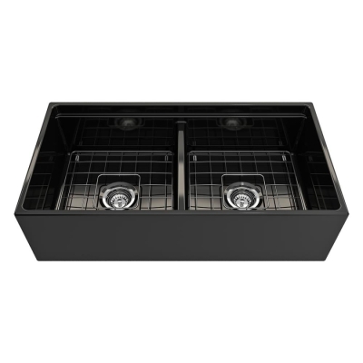 Bocchi Contempo Step Rim Çift Gözlü Eviye 91 Cm Parlak Siyah 1348-005-0120 - 2