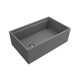 Bocchi Contempo Step Rim Mutfak Eviyesi 76 cm Mat Gri 1344-006-0120 - BOCCHI