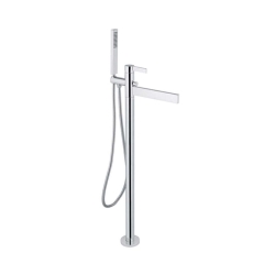 Bocchi Cube Yerden Küvet Bataryası El Duşlu Krom 1015 0024 - BOCCHI