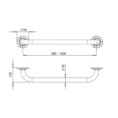 Bocchi Düz Tutunma Barı Mat Paslanmaz Çelik 40 cm TBPC-101-1040 - 2