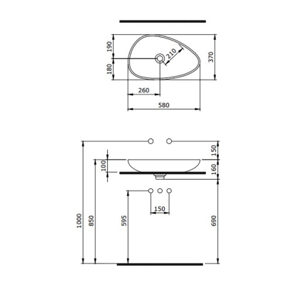 Bocchi Etna 58 cm Çanak Lavabo Mat Altın - 2