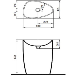 Bocchi Etna 58 cm Monoblok Lavabo Mat Petrol Mavisi - 2