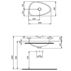 Bocchi Etna 58 cm Tezgah Üstü Lavabo, Mat Bronz - 2