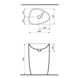 Bocchi Etna Batarya Banklı Monoblok Lavabo 58 cm Mat Antrasit 1337-020-0126 - 2