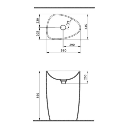 Bocchi Etna Batarya Banklı Monoblok Lavabo 58 cm Mat Gri 1337-006-0126 - 2