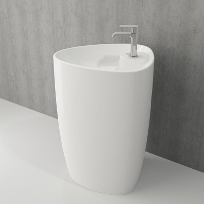 Bocchi Etna Batarya Banklı Monoblok Lavabo 58 cm Parlak Beyaz 1337-001-0126 - 2