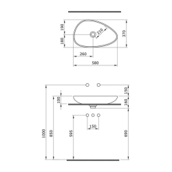 Bocchi Etna Çanak Lavabo 58 cm Mat Buz Mavi 1114-029-0125 - 3