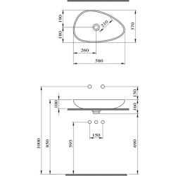 Bocchi Etna Çanak Lavabo 58 cm Mat Siyah 1114-004-0125 - 3