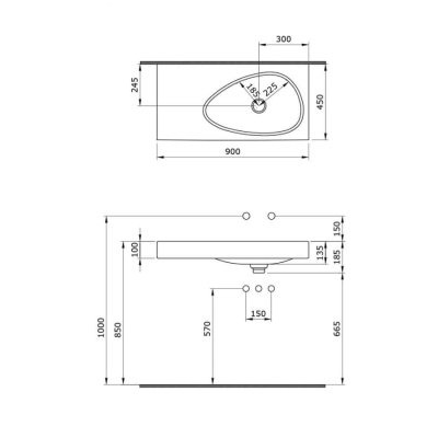 Bocchi Etna Etajerli Lavabo 90 cm Mat Kaşmir 1115-011-0125 - 3