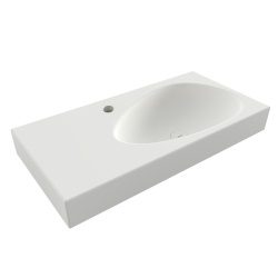 Bocchi Etna Etajerli Lavabo Armatür Delikli 90 cm Mat Beyaz 1115-002-0126 