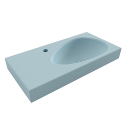 Bocchi Etna Etajerli Lavabo Armatür Delikli 90 cm Mat Buz Mavi 1115-029-0126 