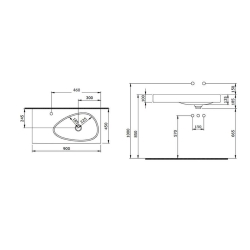 Bocchi Etna Etajerli Lavabo Armatür Delikli 90 cm Mat Buz Mavi 1115-029-0126 - 2