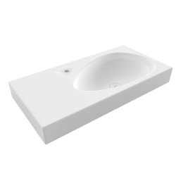 Bocchi Etna Etajerli Lavabo Armatür Delikli 90 cm Parlak Beyaz 1115-001-0126 