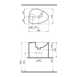 Bocchi Etna Monoblok Lavabo Tezgah Üstü Armatür Delikli Mat Gri 1343-006-0126 - 3