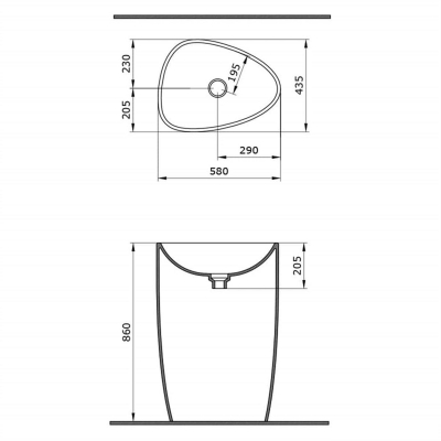 Bocchi Etna Monoblok Yerden Lavabo Mat Beyaz 1075-002-0125 - 3