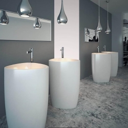 Bocchi Etna Monoblok Yerden Lavabo Parlak Beyaz 1075-001-0125 - 2