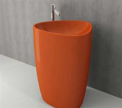 Bocchi Etna Monoblok Yerden Lavabo Parlak Turuncu 1075-012-0125 - 3