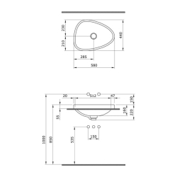 Bocchi Etna Tezgah Üstü Lavabo 58 cm Mat Beyaz 1112-002-0125 - 3