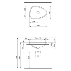 Bocchi Etna Tezgah Üstü Lavabo 58 cm Parlak Beyaz 1112-001-0125 - 3